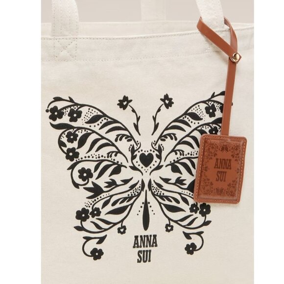 NWT Anna Sui x Old Navy Logo Tote Bag, Howlite - Picture 5 of 5